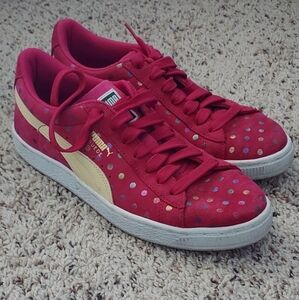 Puma Women's Dark Pink Polka Dot Sneakers